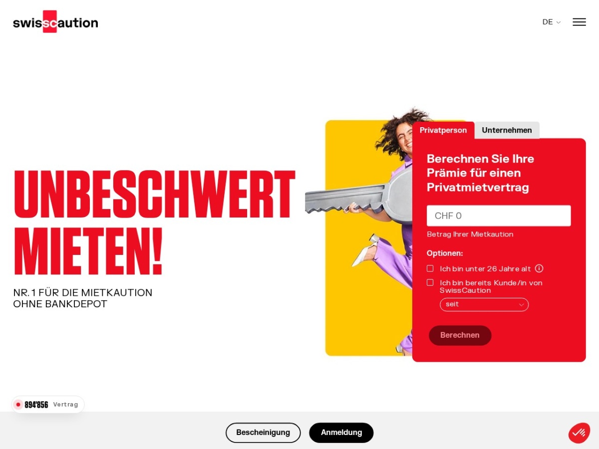 Mietkaution - SwissCaution - Die Nr. 1 für die Mietkaution ohne Bankdepot